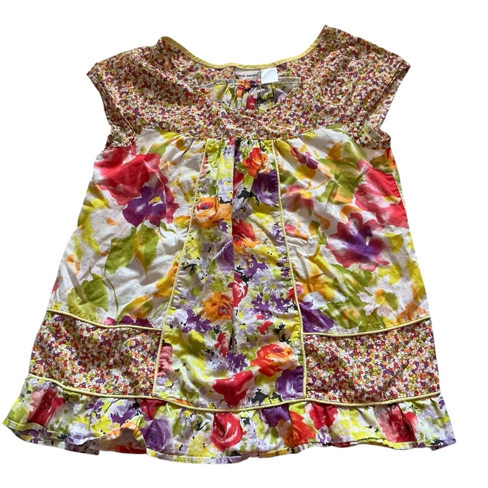 Harve Benard Casual Purple Yellow blouse top